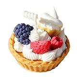 UPFLICK Ice Cream Fruit Tart Candle Birthday Gift for Mom, Cute Home Decorative Scented Dessert Candles Beeswax Cake Shape Fun Strawberry Home Scent Kitchen Decor, Coworker Christmas Gift