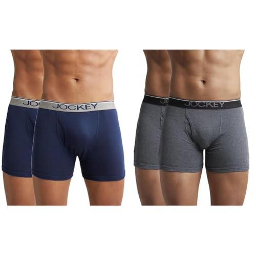 Image of Jockey 8009 Men's Super Combed Cotton Rib Solid Boxer Brief with Ultrasoft Waistband (Pack of 2)