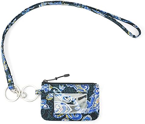 ANNAMITO POP Wonderful Pattern Cotton Zip ID Case Wallet Marble Card Badge Holder With Key Ring Coin Lanyard For Girl Ladies Women Gift