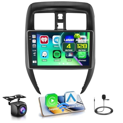 Fuluku 4+128G Android 15 Car Stereo for Nissan Versa Sedan 2015-2019 Wireless Carplay Android Auto, 10.1 Inch Incell Touchscreen Car Stereo with GPS, Backup Camera, Bluetooth, FM/RDS, EQ, WiFi, SWC