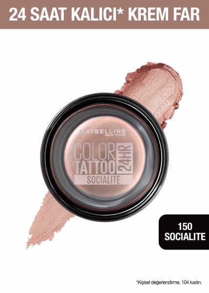 Maybelline New York Color Tattoo 24HR Krem Göz Farı - 150 Socialite (Açık Pembe)
