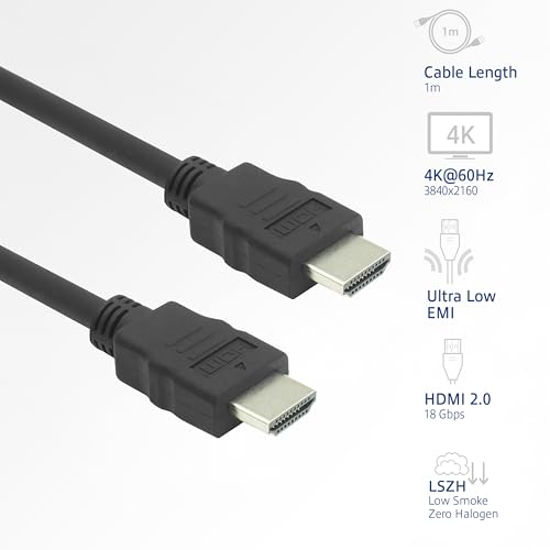 Cable HDMI 2.0 ACT de un metro con cubierta LSZH y transmisión estable de 18Gbps 2