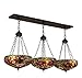 Meyda Tiffany 175538 Tiffany/Mica Nine Light Island Pendant from Peony Collection in Oil Rubbed Bronze Finish, 16.50 inches
