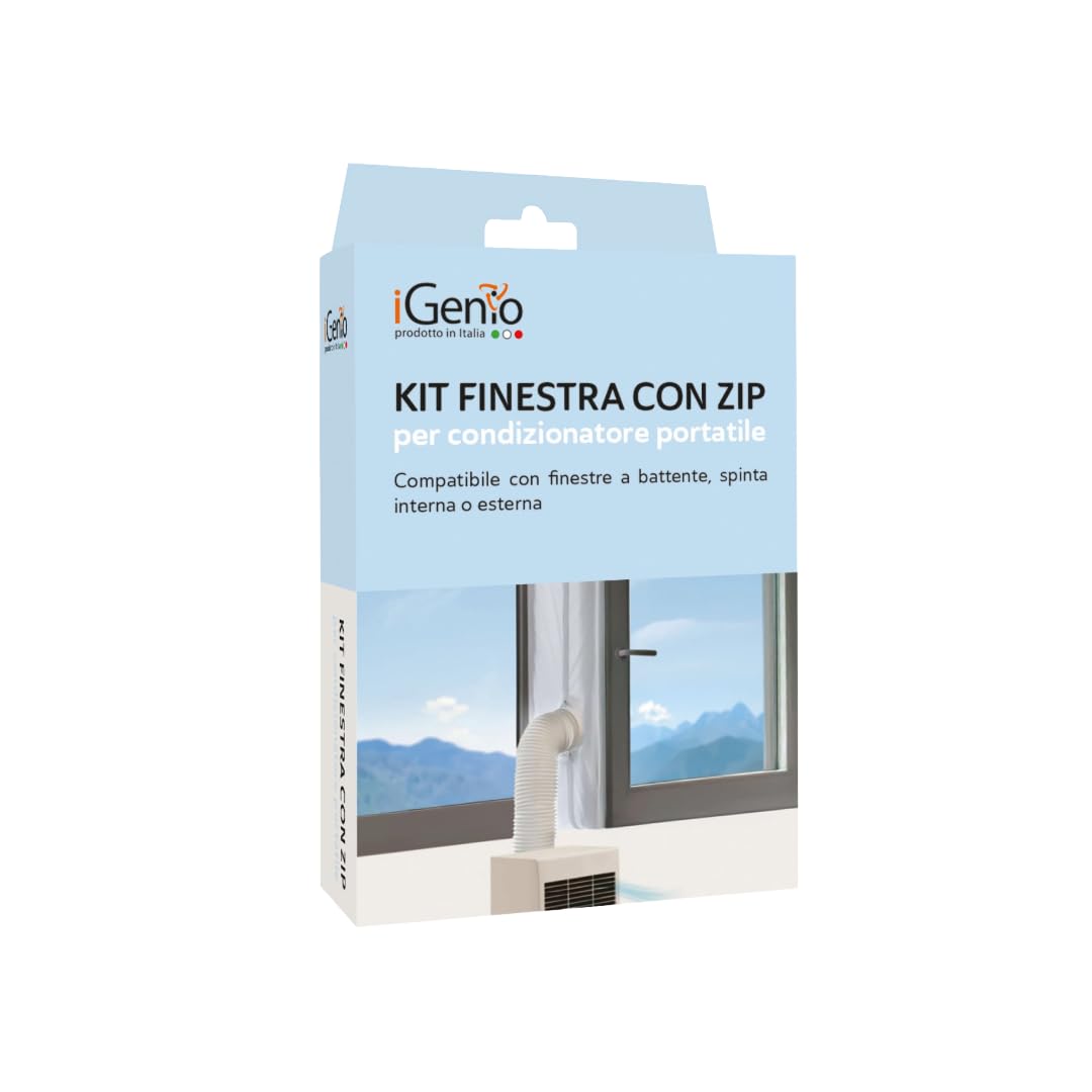 Kit finestra con zip per condizionatore portatile, art.903 - iGenio