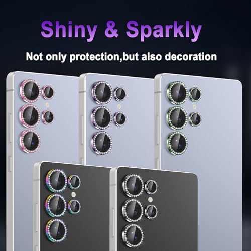 Casetego for Galaxy S25 Ultra Camera Lens Protector,9H Hardness,Scratch Resistant,Ultra-thin Tempered Glass,Metal Individual Camera Cover for Women,Case Friendly,Shiny Deep Purple - image 5