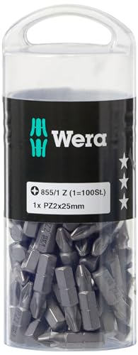 Wera 05072444001 855/1 Z PZ 2 DIY 100, Pozidriv bits, PZ 2 x 25 mm, 100 Pieces