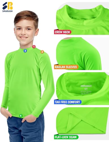 Image of Boys Rash Guard Swim Shirts Long Sleeve UPF 50+ Swimwear Toddler Kids Sun Protection SPF Water Surfing Swimming Shirts 0-16Y