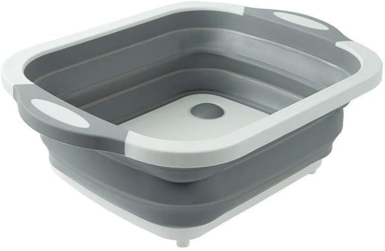 Miniatura 5 de Cubo y bandeja de corte 2 en 1 Tabla de cortar todo en uno con almacenamiento plegable Tabla de cortar y cesta que ahorra espacio combo-Tabla de