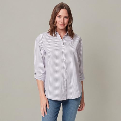 Image of Gloria Vanderbilt Women's Amanda Oversized Button Down Shirt with Roll-tab Sleeves