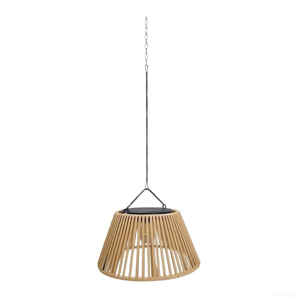 Lanterna a sospensione solare in rattan intrecciato, 30 cm, LED caldo