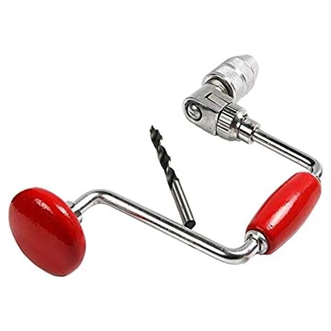 Swing Bit Brace,Hand Drill Manual Hand Crank Drill with A Bit,Carpenters Brace for Wood Plastic Acrylic, Woodworking Hole Punch Tool(Various Specifications),4jaw,10inch Cover