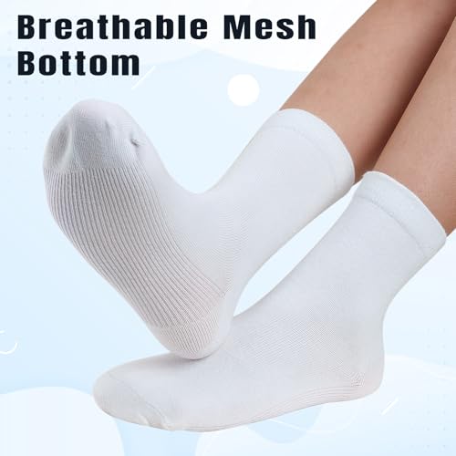 HONGTEYA 6 Pairs Kids Crew Socks School Uniform Dress Socks for Boys Girls Seamless Toe Crew Black White Navy 4-10 Years3