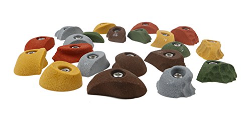 Atomik Climbing Holds 21 Classic Pack Bolt Ons, Perfect for Home or Gym Rock Climbing Walls, Earth Tones - Thumbnail 2