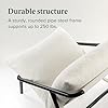 Zinus Ada Sling Accentstoel 79 x 68 x 79 cm, stoel met metalen frame en bekleding van gemalen schuim, witte Bucle-stof