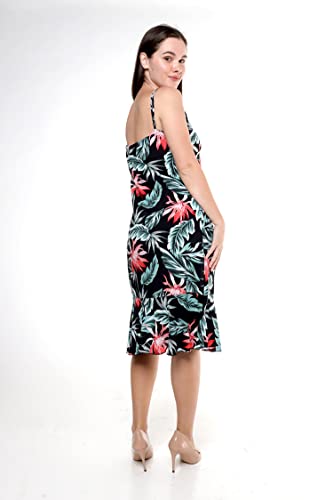 Image of Women's Hawaiian Mermaid Ruffle Dress Signature Prints | Mermaid Silhouette; Ruffle Hem; Soft Rayon Fabric; Signature Floral Prints; Resort Vacation Style