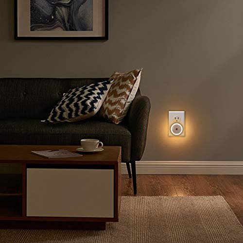 Mycozylite Plug-In Night Light, Low Light Led Nightlight With Light Sensor, Warm White, Energy Efficient, Round, Soft Glow, 4 Pack, For Indoor Use #TOP7