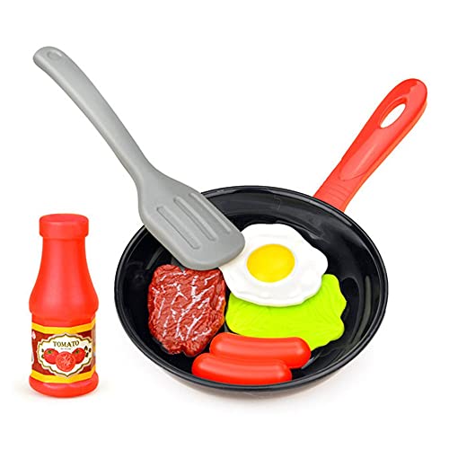 Ashley GAO Kunststoff Kinder Vorgeben Spielküche Spielzeug Set Miniatur Küche Simulation Essen Kochgeschirr Topf Pfanne… – Bild 2