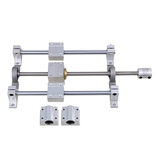 Horizontale Doppelschiene Silber und Grau 250 mm 8 mm T8-Schienenwellenhalterung und Gewindespindelkupplung 15er-Set