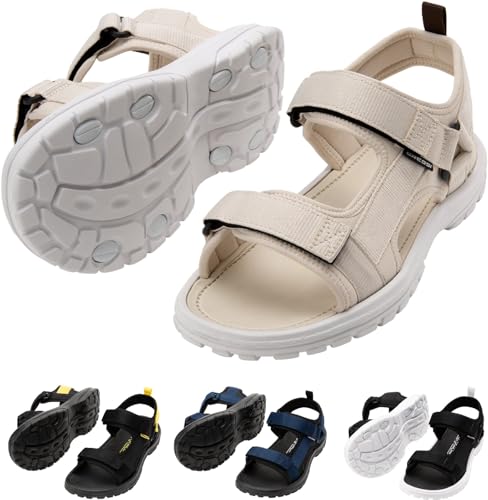 Cressi Pete Sandal Sand/White 44 - Sandalia Unisex Ideal para los Días de Verano en la Playa, Diseñada para el Confort y la Practicidad en Entornos Acuáticos, Blanco/Arena, 44