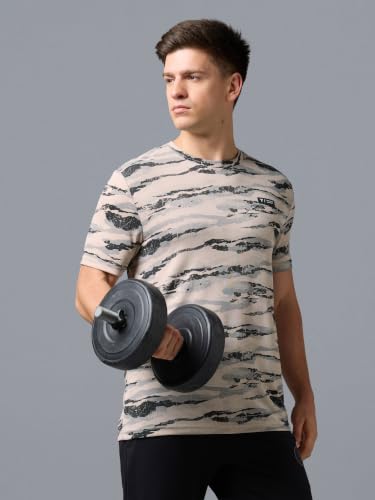 Image of TECHNOSPORT Men's Slim Fit Half Sleeve Crew Neck T-Shirt, TECHNOCOOL+ Quick Dry Moisture Wicking Stretchable Sports Gym and Casual Wear