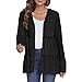 Women's Zip Up Blouses Long Sleeve V Neck Dressy Peplum Casual Tops Babydoll Shirts Fashion Lightweight Hoodies Black