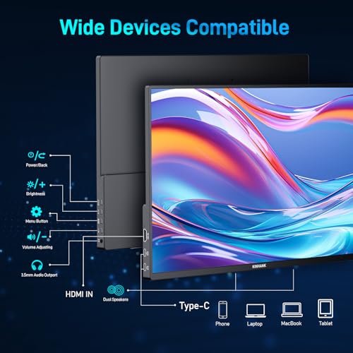 Image of 16'' 2.5K Portable Monitor, 144Hz 2560 * 1600P QHD HDR Freesync Gaming, USB-C HDMI External Second Screen for Laptop /PC /Mac /Phone /PS5 /Xbox /Switch