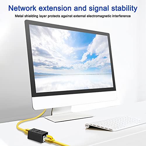 Image of ZUZONG 3 PCS Gigabit RJ45 Coupler, Ethernet Extender Connector in Line Coupler for Cat8 /Cat7 /Cat6 /Cat5e /Cat5 Ethernet Cable Extender Adapter Female to Female (Black)