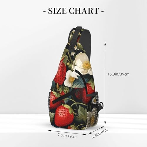 Bolso cruzado con diseño Flower Strawberrys para viaje unisex miniatura 3