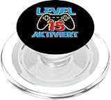 15. Geburtstag Jungen Video Gamer Level 15 Aktiviert Junge PopSockets PopGrip für MagSafe