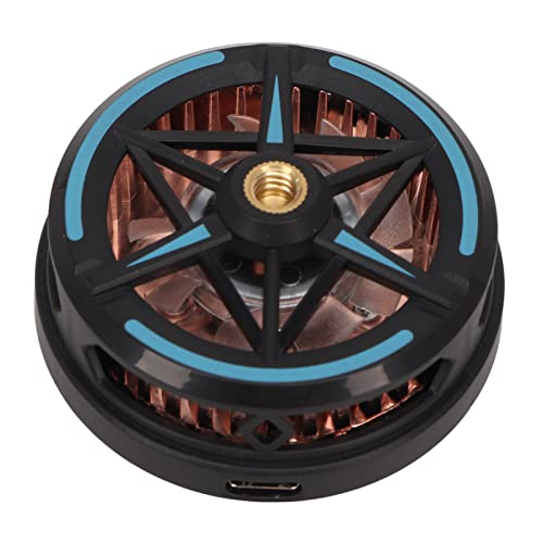 Zunate Ventilador de Refrigeración para Teléfono, Potente Ventilador de Turbina, Control Inteligente de Temperatura, Refrigerador para Teléfono, Magnético para Radiador de para Juegos Vlog, Negro