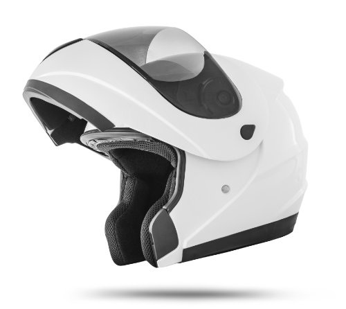 ATO-Helme K71 Casco abatible con visera doble tamaño S M L XL cumple la última normativa de seguridad ECE 2205 color blanco