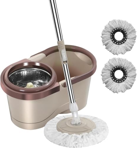 Geyaziu 回転モップ 掃除 バケツモップ 水拭きモップ 交換用パッド フロアモップ 回転モップ モップ 拭き掃除 フロアモップ 回転モップ 洗浄機能付き フロアモップ バケツ付きセット 洗浄 脱水 モップ絞り器 手洗い不要 床掃除モップ 360回転で