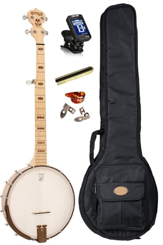 Deering Goodtime 5-String Openback Banjo Art Deco Inlay Bronze Powder Coat Hardware Open Back with...