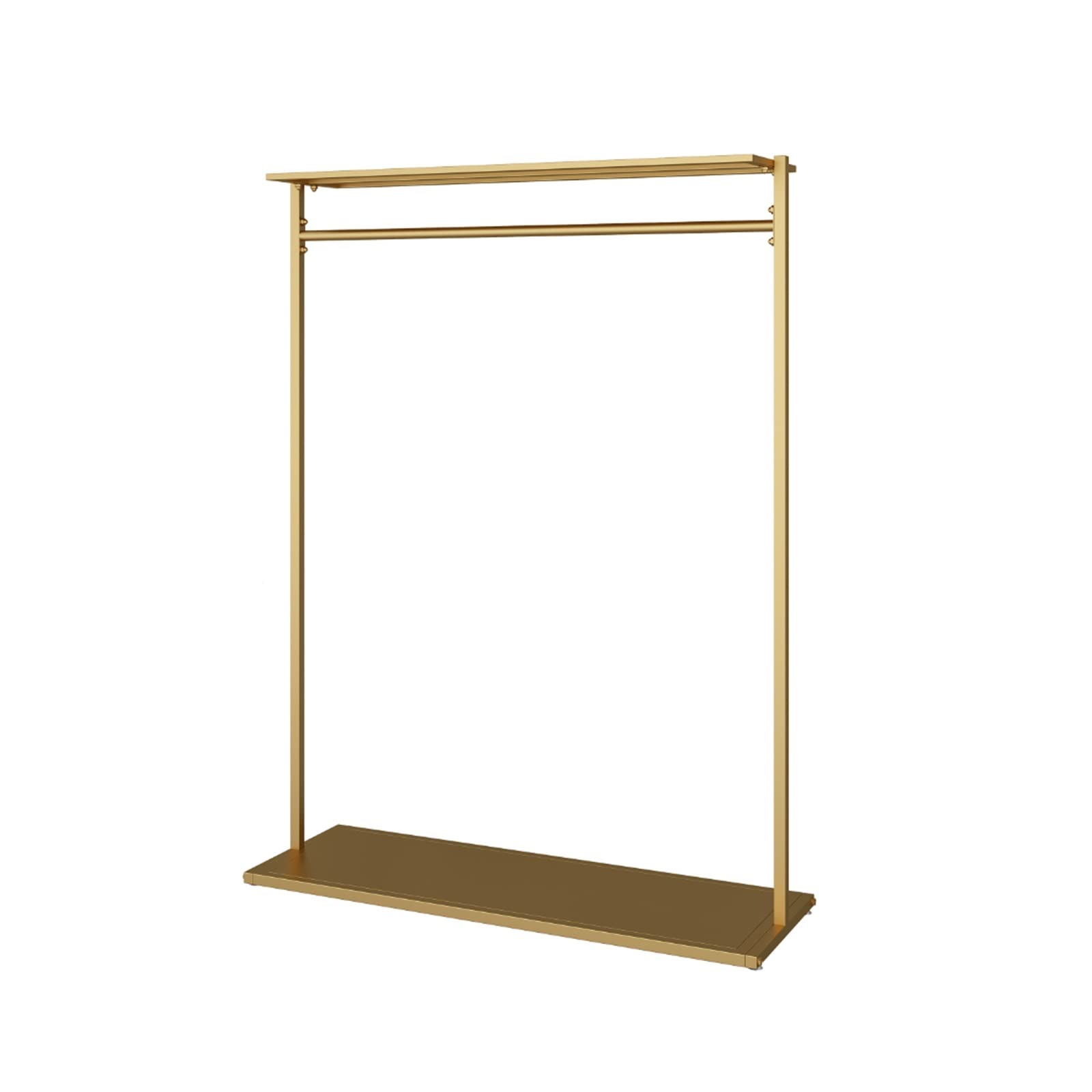 YNBSHGAA Multifunctional Clothes Rack, Simple Floor Hanger for Home & Bedroom, Stylish Gold Standing Garment nizer, Ideal for Living Room & Clothing Store,Gold-Medio