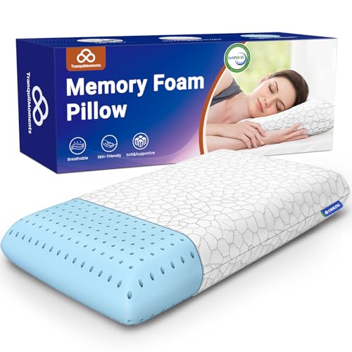 Image of Memory Foam Pillows, Bed Pillow, Bed Pillow for Side, Back and Stomach Sleepers, Neck Pillow for Sleeping with Removable and Machine Washable Cover, King Size (1 Pack)