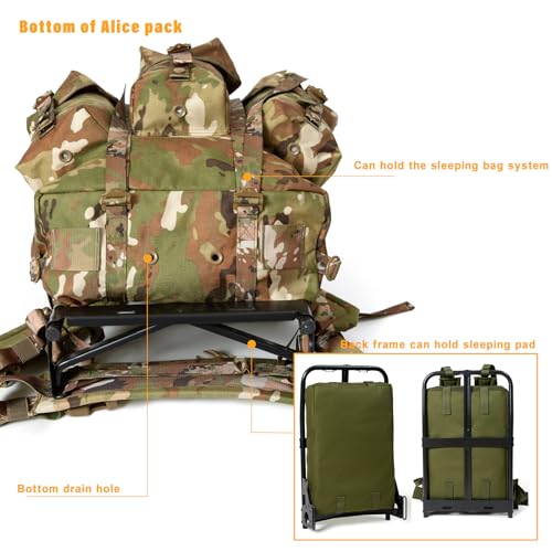 MT Military Alice Pack Medium Army Survival Combat ALICE Rucksack Backpack 50L OCP