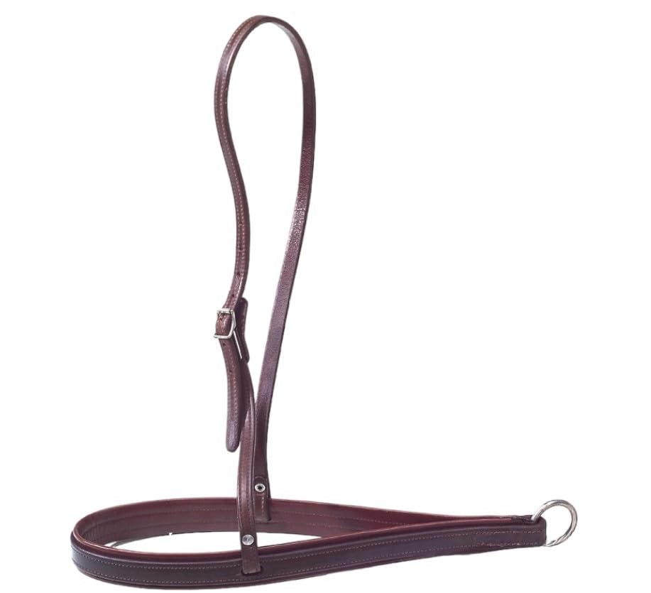 PIONEER Bosal in Cuoio Grasso per Equitazione Naturale - Bitless - Marrone