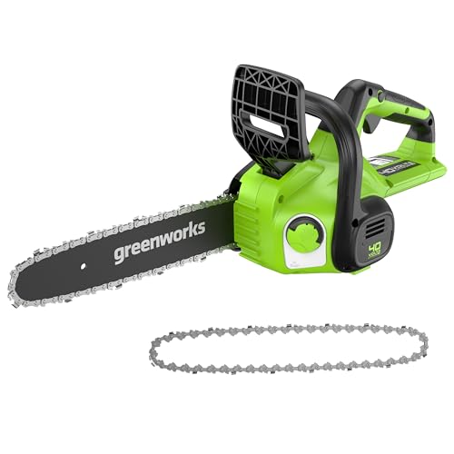 Greenworks 40V 30cm Tronçonneuse à Batterie, SANS Batterie 40V Ni Chargeur G40CS30II+ Greenworks 30cm Chaîne de remplacement pour tronçonneuse