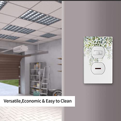 Green Leaves Single Duplex Light Switch Plate Cover Decor Outlet Wall Plate Cover For Home Bedroom Kitchen Decorative 4.5*2.76 Inches Standard Size #TOP5