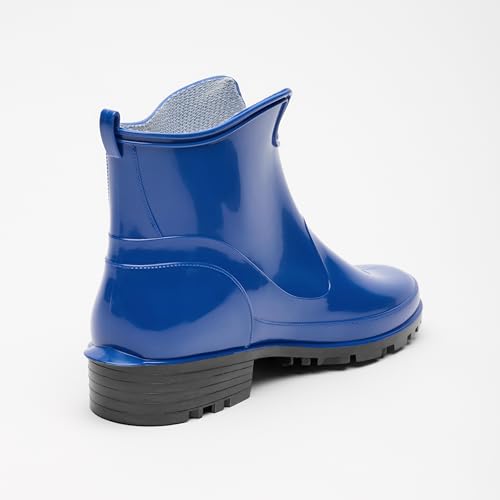 Ladeheid Gummistiefel Damen Kurz Wasserdicht Damenschuhe Elegant und Bequem LA-930 (Blau, 40 EU)