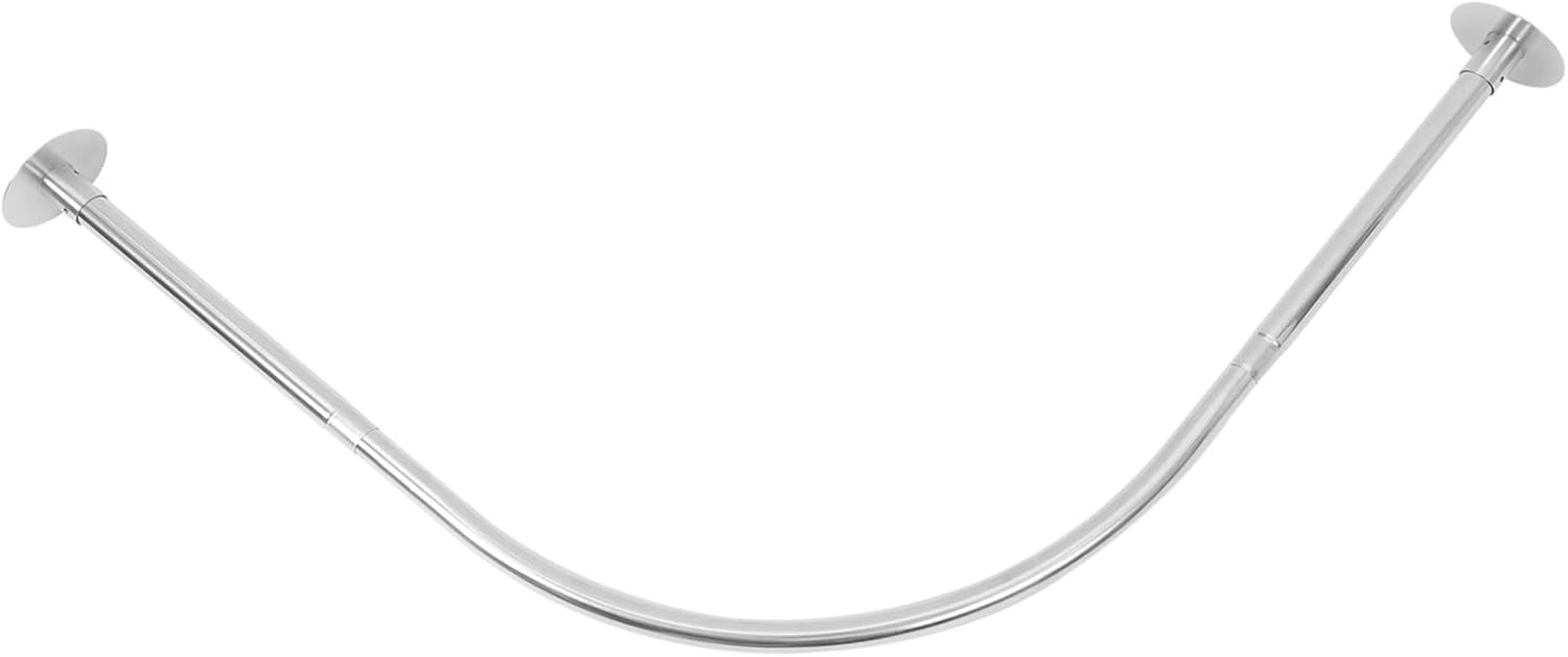 Curved Adjustable Shower Curtain Rod Telescoping Tension Bathroom Pole for Easy Installation Made from for Hanging Clothes and Curtains