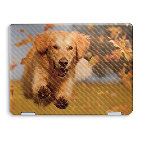 Image of MightySkins Carbon Fiber Skin Compatible with HP Spectre x360 14 inch (2022) Full Wrap Kit - Puppy Fall | Protective, Durable Textured Carbon Fiber Finish | Easy to Apply | Made in The USA