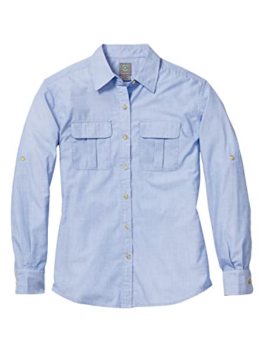 Insect Shield Women's Long Sleeve Field Shirt Pro, Upf 30+ Outdoor Fishing Shirt With Built In Bug Protection, Blue, Medium #TOP12