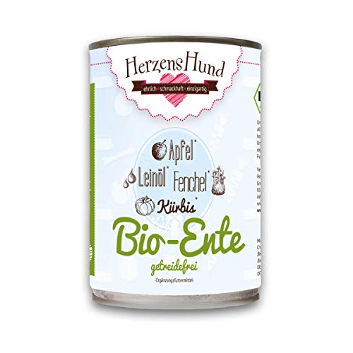 Herzenshund Bio-Ente | 12 x 400g Hundefutter nass Cover
