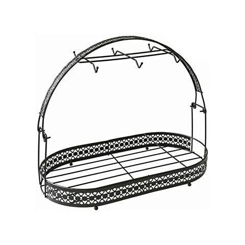 Piscepio Mug Holder Coffee Mug Rack Coffee Cup Holder Stand Dishes Organizer Wrought Iron Mug Drainer Storage Drying Rack for Counter Cabinet Table Kitchen Restaurant Office (Black B) Cover