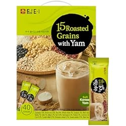 Damtuh Misugaru Powder with Yam – Korean 15 Roasted Grains Breakfast Drink Mix, Creamy & Nutty Flavor, Instant Multigrain Latte Mix, Caffeine-Free, 20g x 40 Sticks