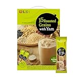 Damtuh Misugaru Powder with Yam – Korean 15 Roasted Grains Breakfast Drink Mix, Creamy & Nutty Flavor, Instant Multigrain Latte Mix, Caffeine-Free, 20g x 40 Sticks