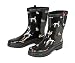 Regenliebe Damen Gummistiefel Waldi Halbschaft Regenstiefel Hunde Motiv, Farbe:schwarz, Größe:39 EU