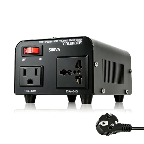 Yinleader Transformateur de tension 500 VA - Convertisseur de tension 500W 230 V vers 110 V / 110 V vers 230 V