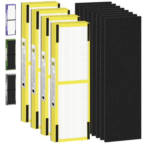 Image of FLT4825 HEPA Filter B Replacement Compatible with G-Guardian Air Purifiers AC4825 AC4825E AC4825W AC4300 AC4800 AC4900 AC4850,4 H13 True HEPA Filters+8 Carbon Pre-Filters